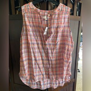 Loft Multi-Colored Gingham Shirt, Size L